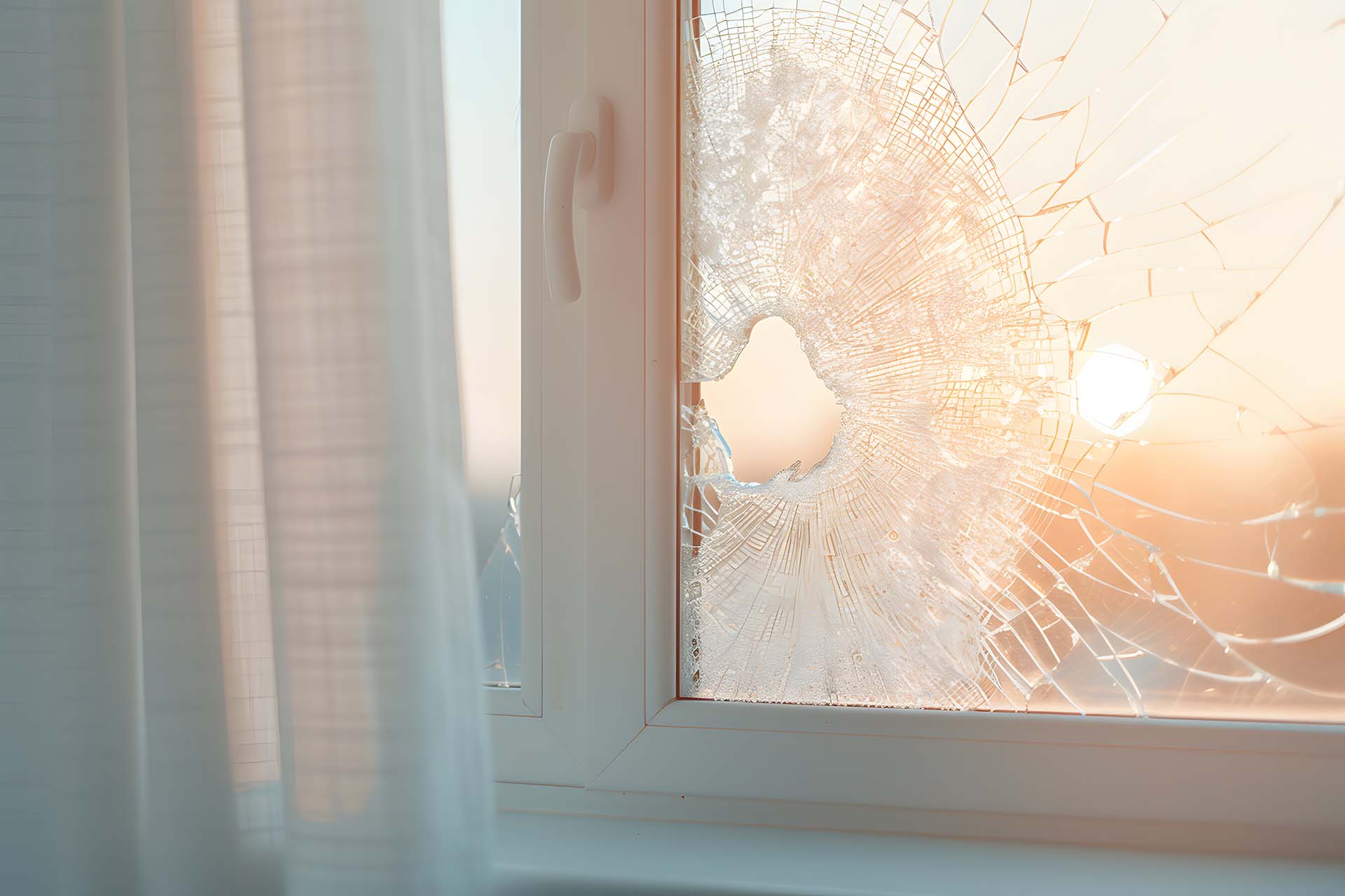 Glazier replacing a large shopfront pane